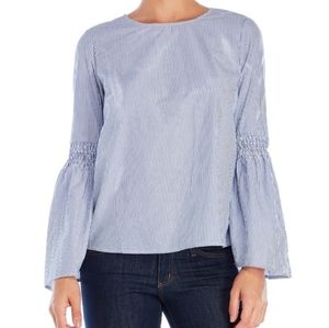 ⚓️ BeachLunchLounge Blue & White Bell Sleeve Top